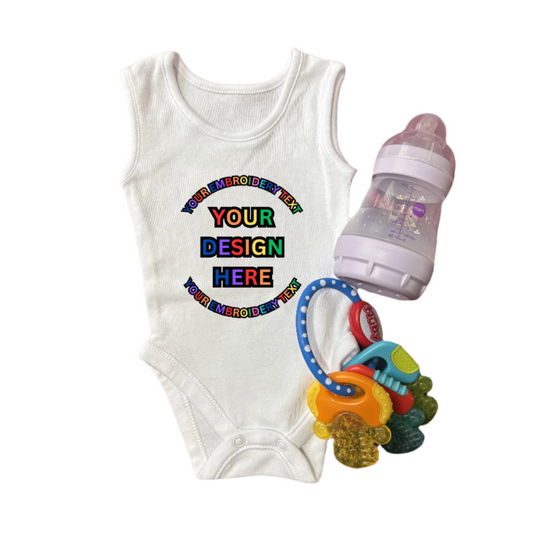 Personalised Embroidered Sleeveless Baby Vest