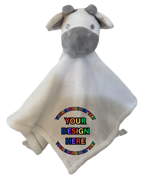 White Cow Baby Comforter with Custom Embroidery