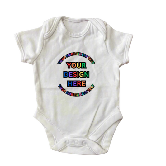 Personalised Embroidered Short-Sleeve Baby Grow