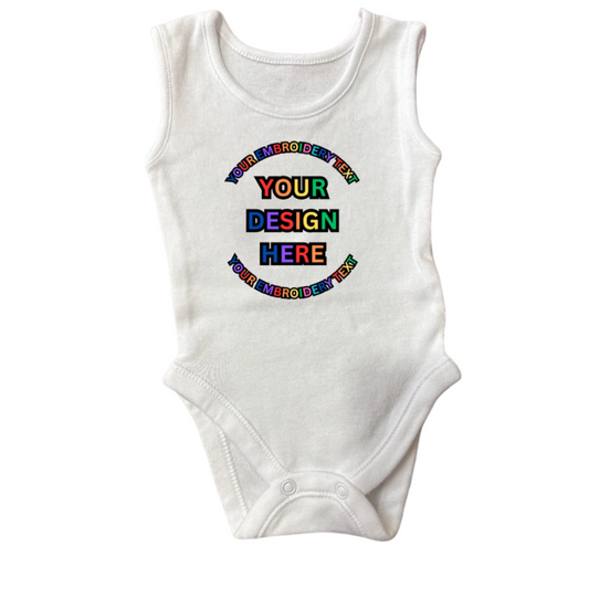 Personalised Embroidered Sleeveless Baby Vest