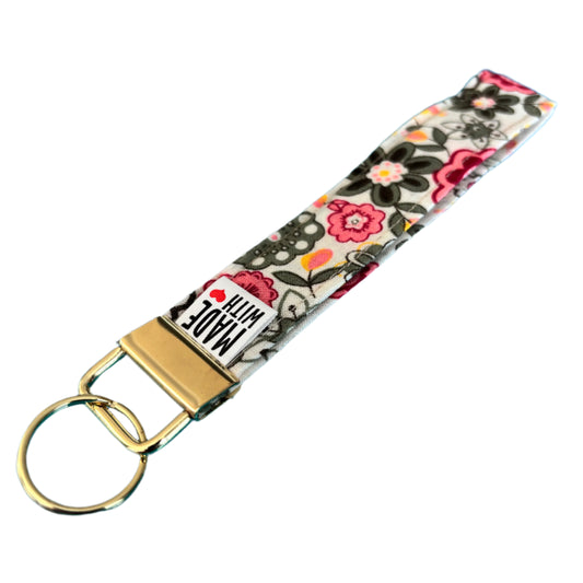 Wristlet Key Fob - “Midnight Bloom”