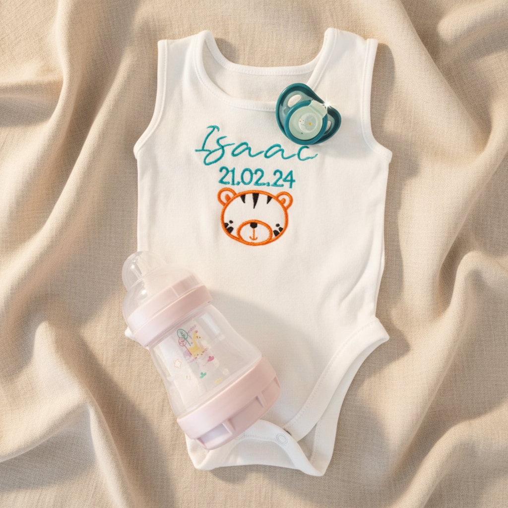 Personalised Embroidered Sleeveless Baby Vest