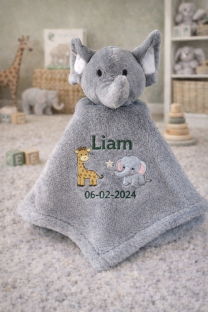 Elephant Baby Comforter with Custom Embroidery
