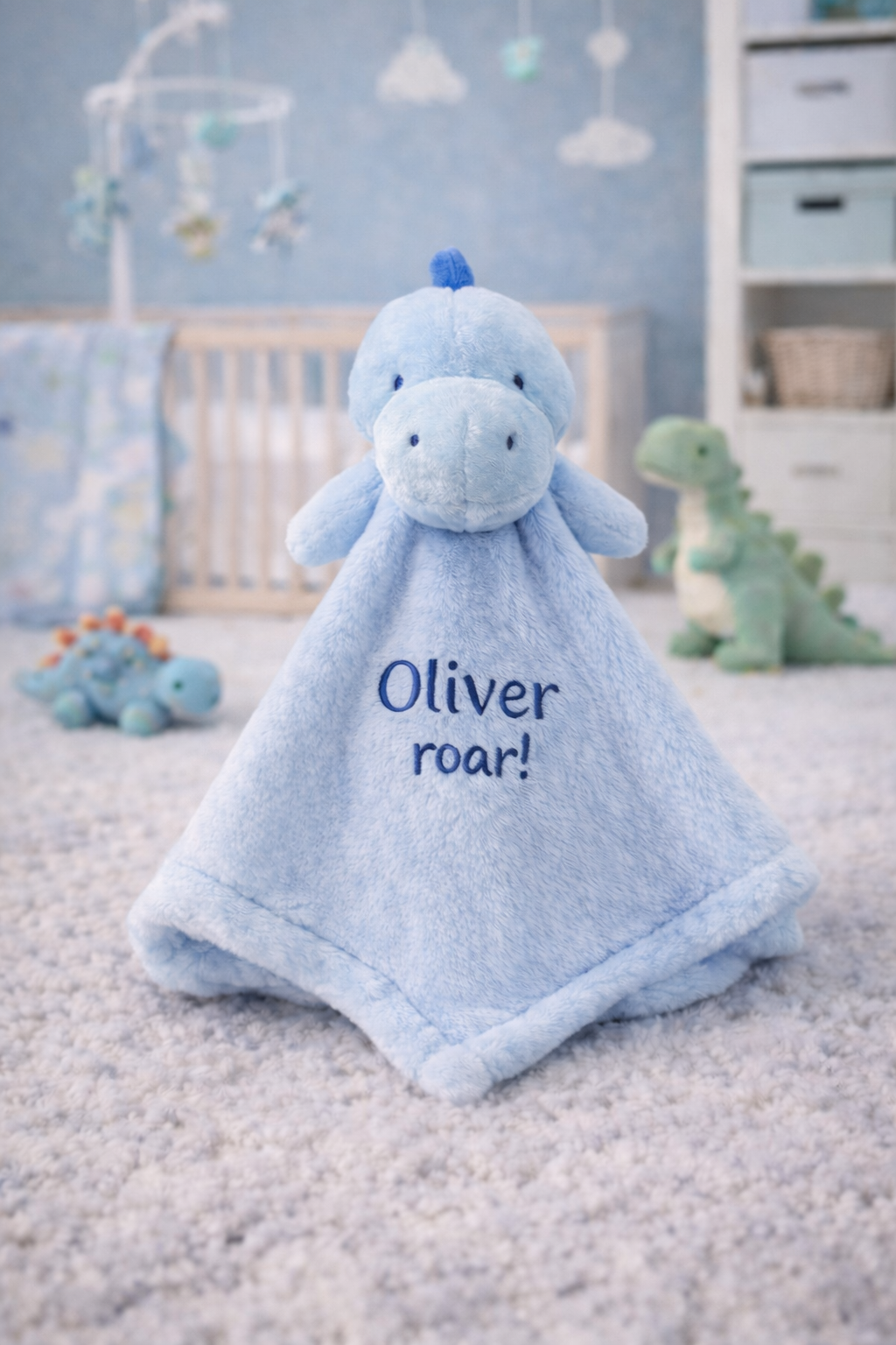 Dinosaur Baby Comforter with Custom Embroidery