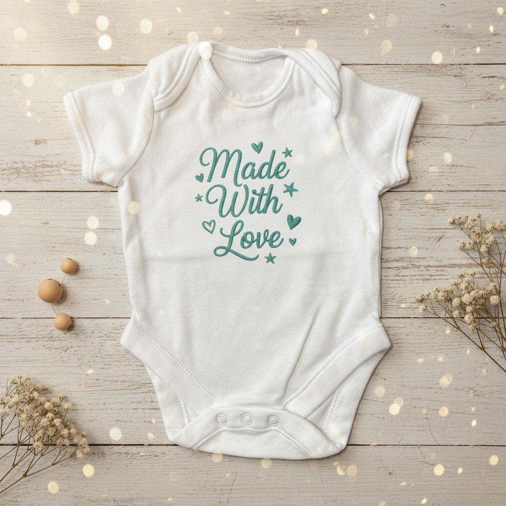 Personalised Embroidered Short-Sleeve Baby Grow