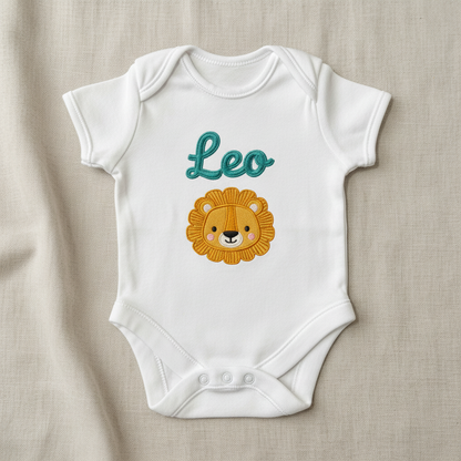 Personalised Embroidered Short-Sleeve Baby Grow