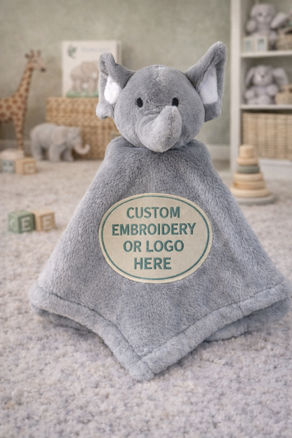 Elephant Baby Comforter with Custom Embroidery