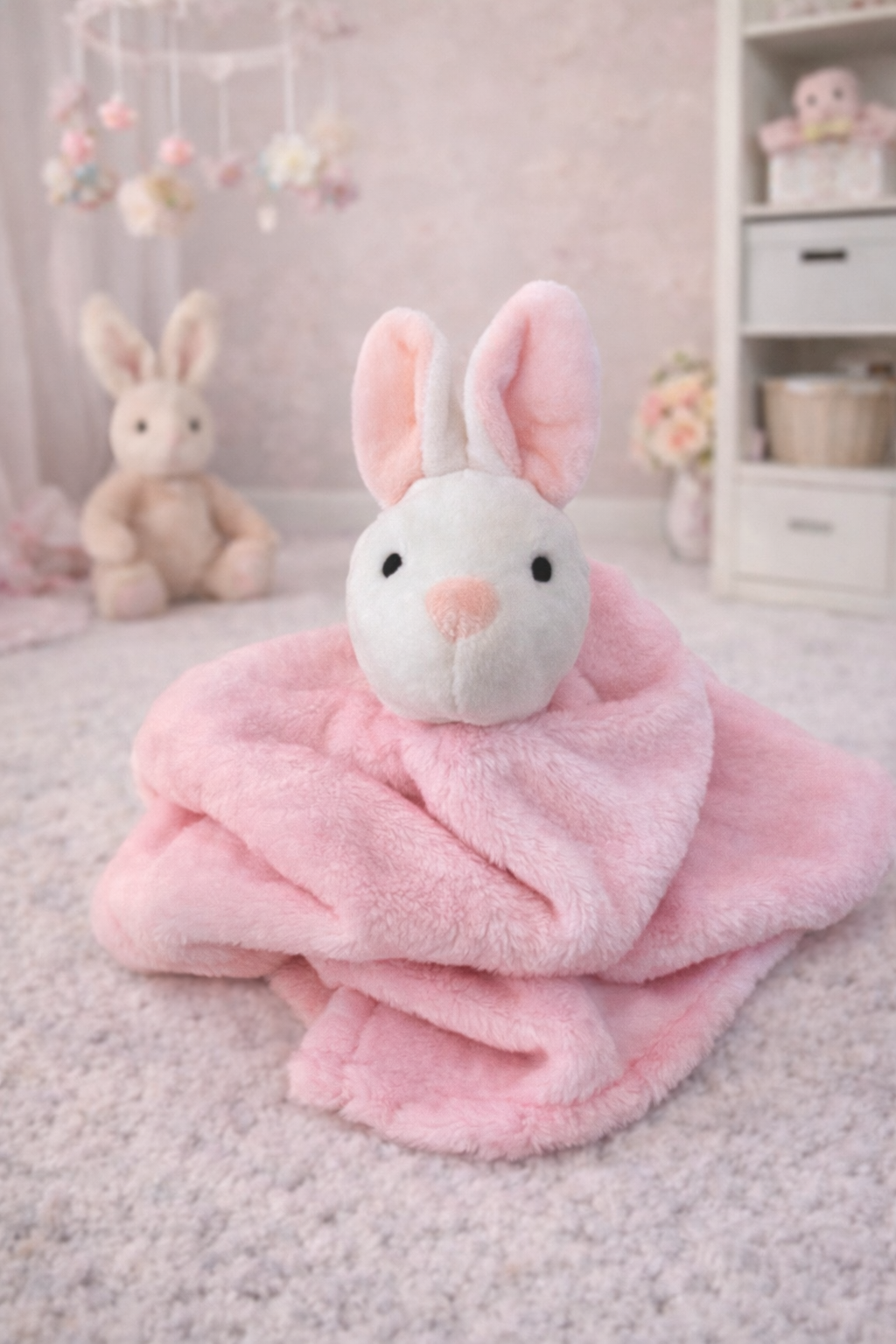Pink Rabbit Baby Comforter with Custom Embroidery