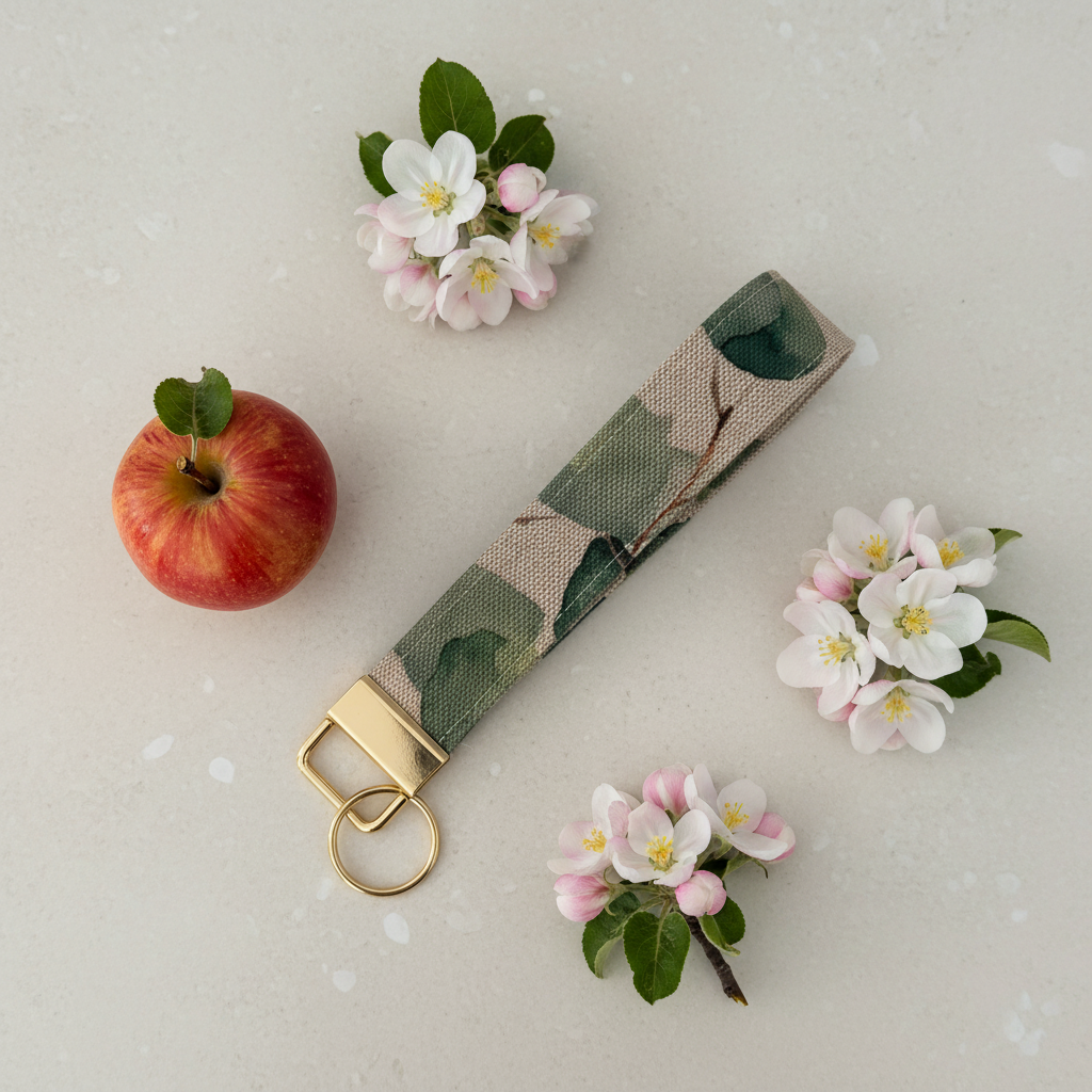 Wristlet Key Fob - "Apple Orchard"