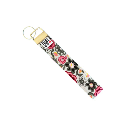 Wristlet Key Fob - “Midnight Bloom”