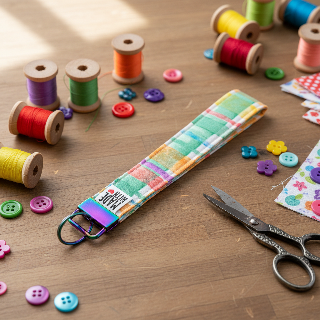 Wristlet Key Fob - “Rainbow Patch”