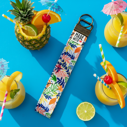 Wristlet Key Fob - “Tropical Whimsy”