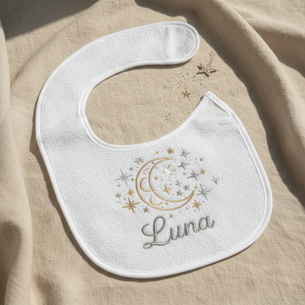 Custom Embroidered Baby Bib – Personalised & Spill-Proof