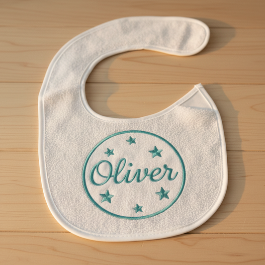 Custom Embroidered Baby Bib – Personalised & Spill-Proof
