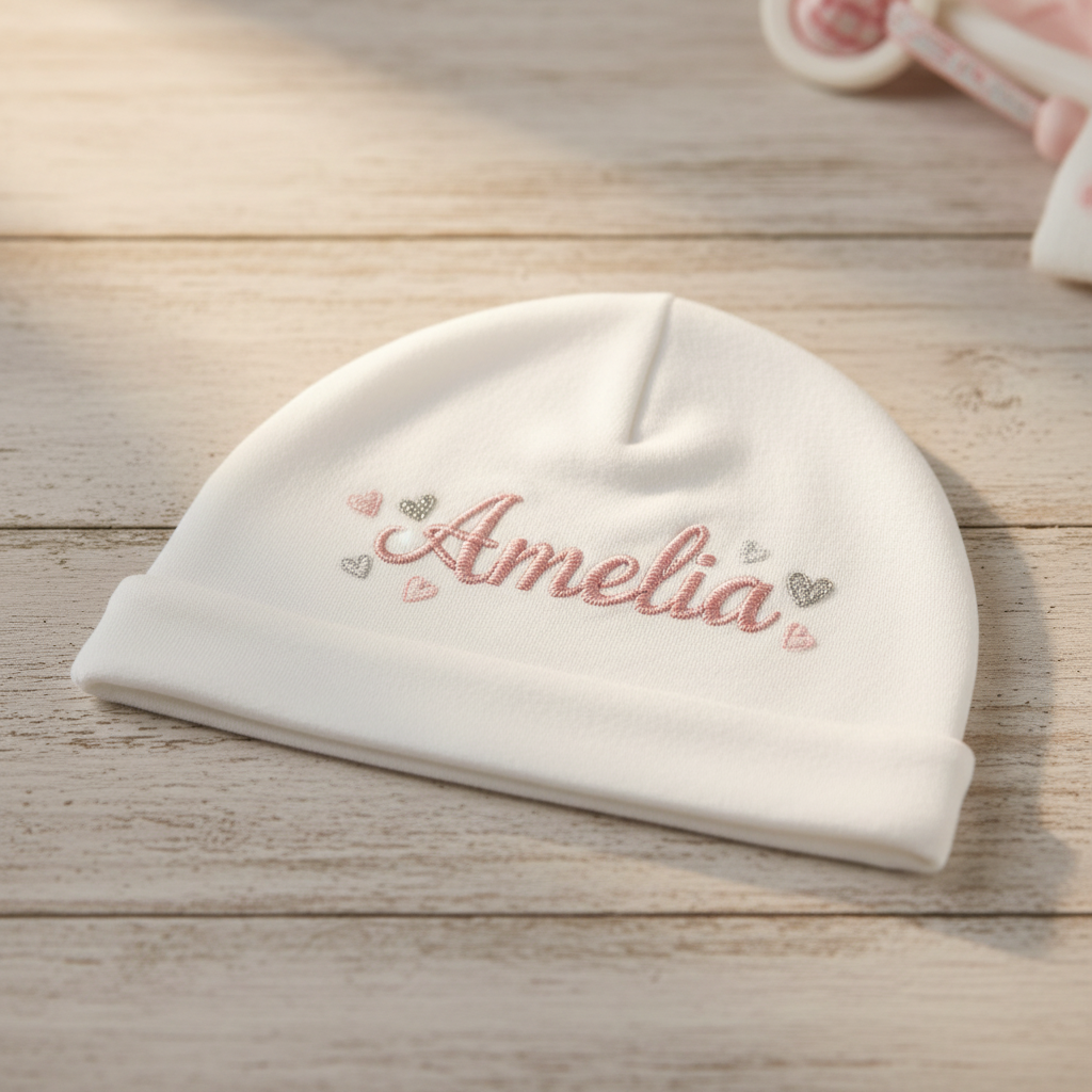 Personalised Embroidered Newborn Baby Hat