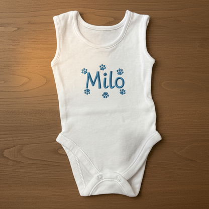Personalised Embroidered Sleeveless Baby Vest