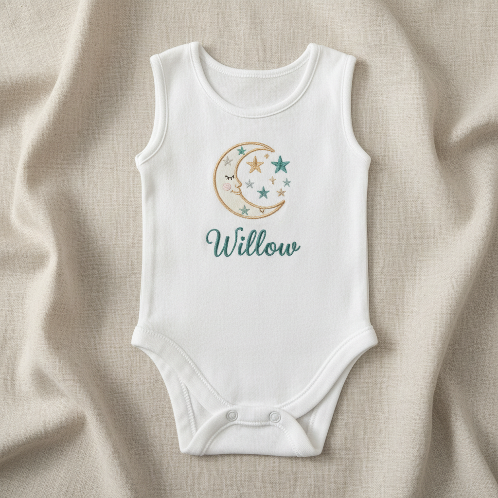 Personalised Embroidered Sleeveless Baby Vest