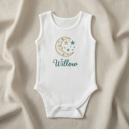 Personalised Embroidered Sleeveless Baby Vest