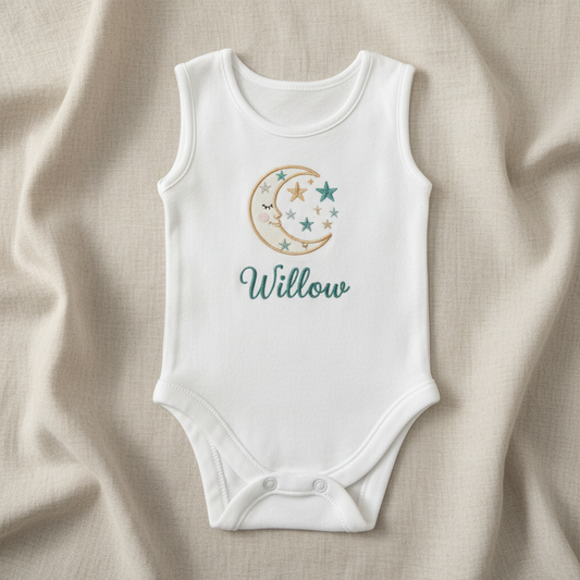 Personalised Embroidered Sleeveless Baby Vest