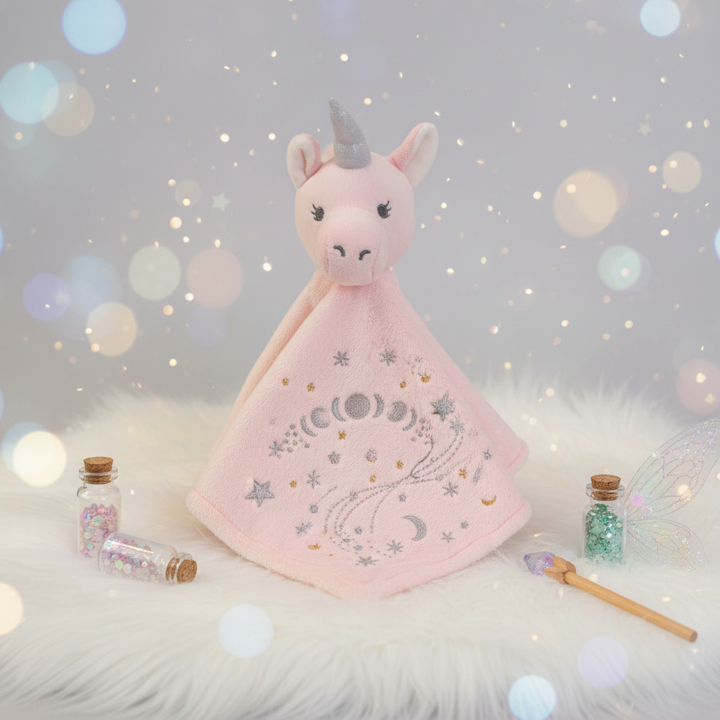 Unicorn Baby Comforter with Custom Embroidery