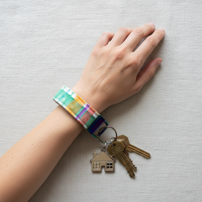 Wristlet Key Fob - “Rainbow Patch”